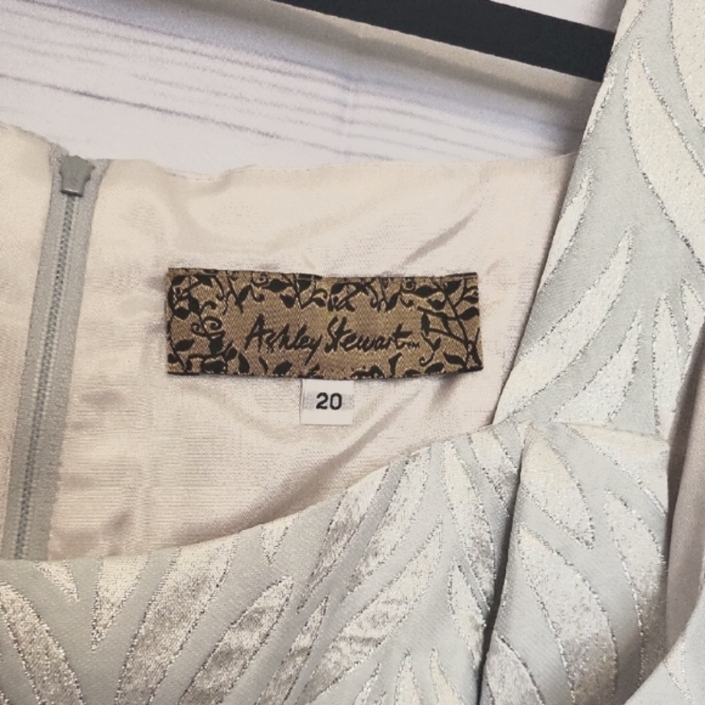 Ashley Stewart Silver Leaf Pattern Mini Dress - image 2